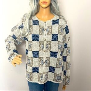 Portraits by Northern Isles Embroidered Cardigan - M (Fits Like L)